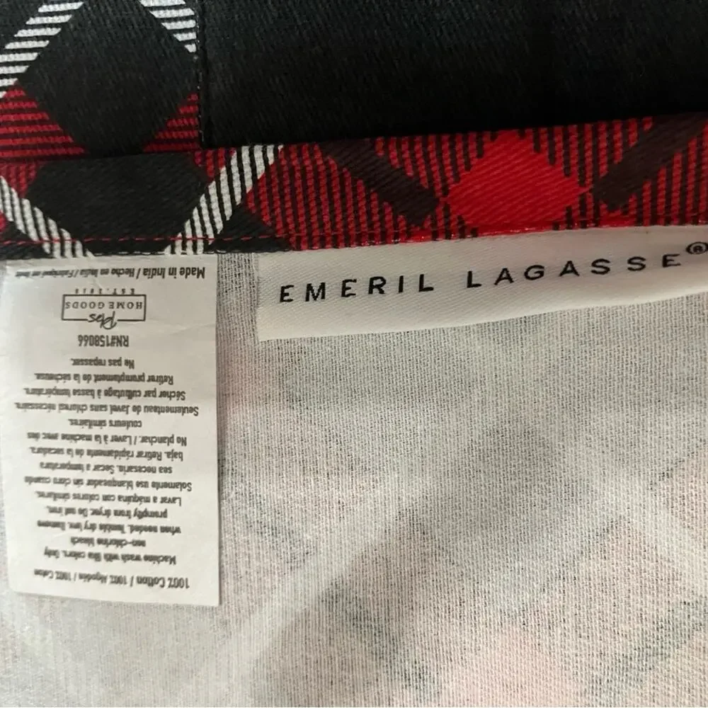 EMERIL LAGASSE Red and Black Plaid Kitchen Apron OSFM
